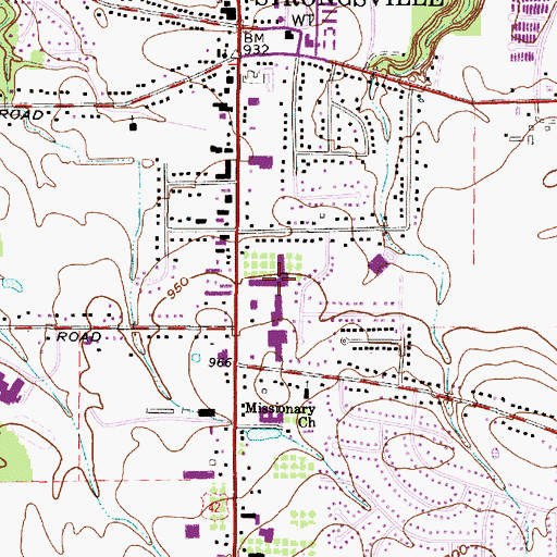 Topographic Map of Strongsville Plaza Shopping Center, OH
