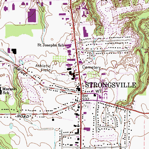 Topographic Map of Center Middle School, OH