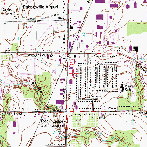 Topographic Map of Prospect Plaza Shopping Center, OH