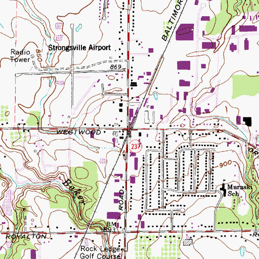 Topographic Map of Vigil, OH