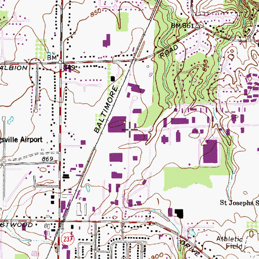 Topographic Map of Strongsville Industrial Park, OH