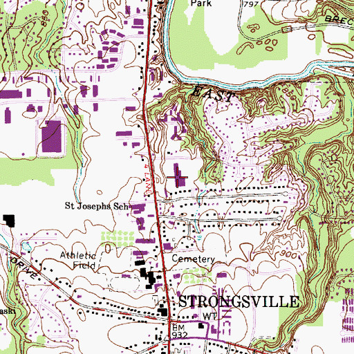 Topographic Map of Rinis Plaza Shopping Center, OH