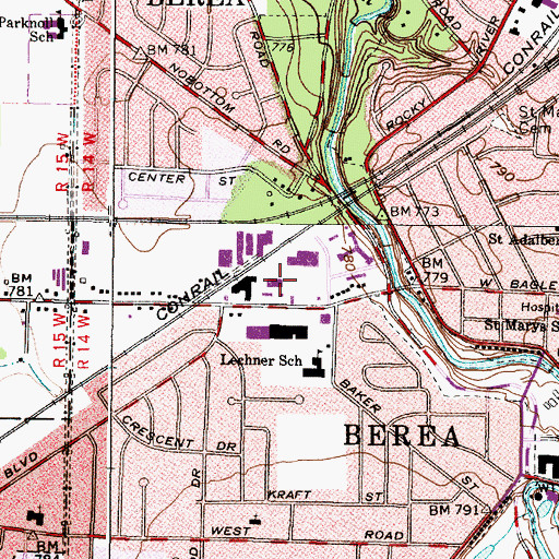 Topographic Map of Williamsport Plaza Shopping Center, OH