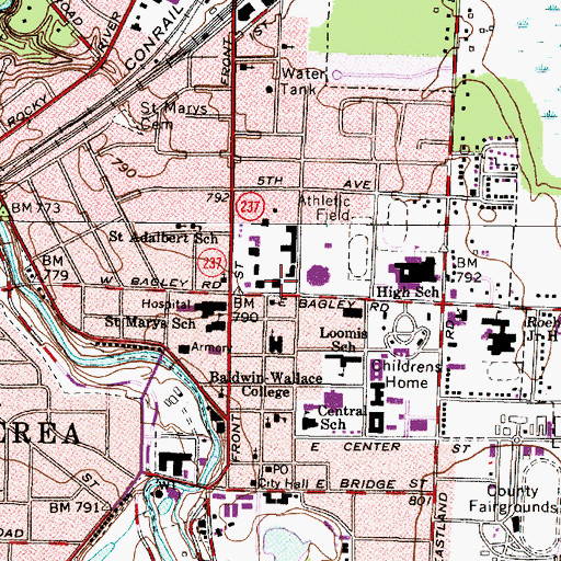 Topographic Map of Ritter Library, OH