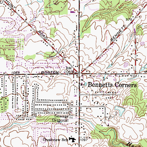 Topographic Map of Square Plaza Shopping Center, OH