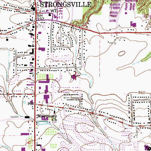Topographic Map of Zellers Elementary School, OH
