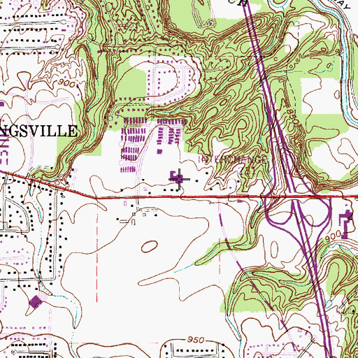 Topographic Map of Ledgewood Square Shopping Center, OH