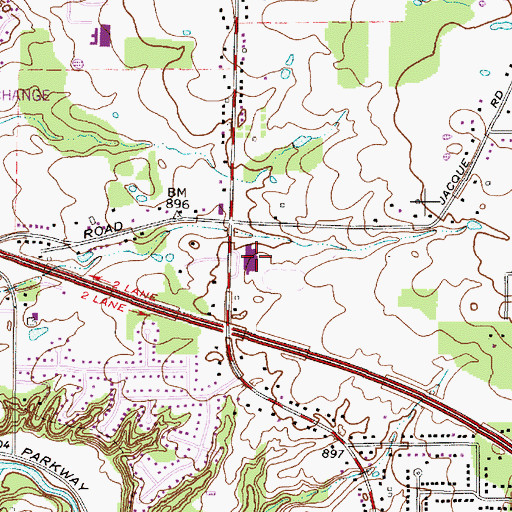 Topographic Map of Albion Middle School, OH