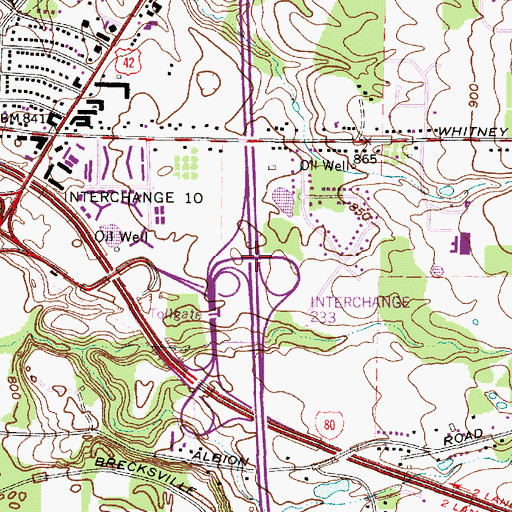 Topographic Map of Interchange 233, OH