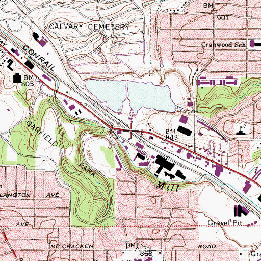 Topographic Map of Henry, OH