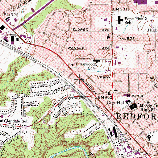 Topographic Map of Glendale, OH