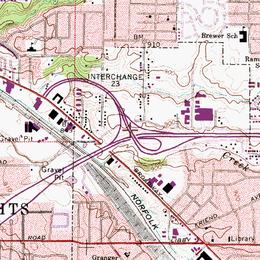 Topographic Map of Interchange 23, OH
