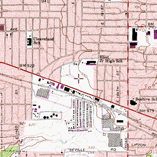 Topographic Map of Miles Playfield, OH