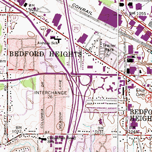 Topographic Map of Interchange 26, OH
