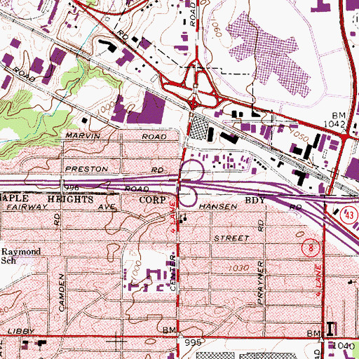 Topographic Map of Interchange 25, OH