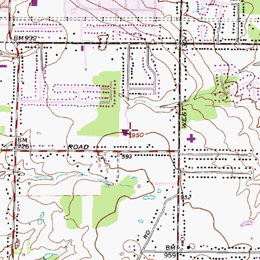 Topographic Map of Whitney Elementary School, OH