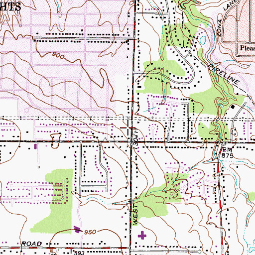 Topographic Map of Sprague Square Shopping Center, OH