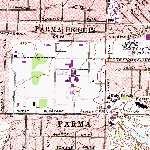 Topographic Map of Cuyahoga Community College - West Campus, OH