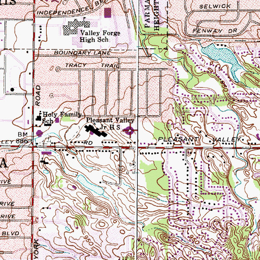 Topographic Map of Arlington Elementary School, OH