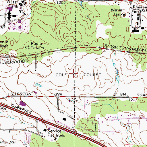 Topographic Map of Seneca Golf Course, OH