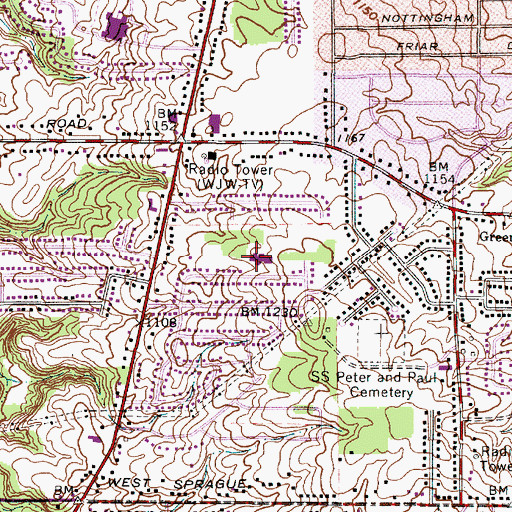 Topographic Map of Dag Hammarskjold Elementary School, OH