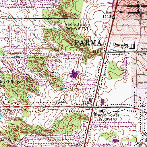 Topographic Map of Parma Community Hospital Education Center, OH