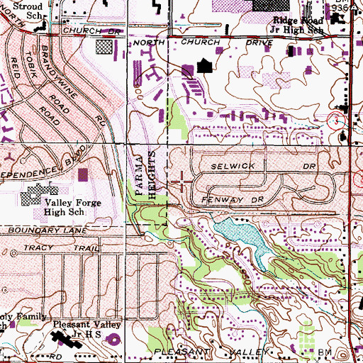 Topographic Map of Selwick Park, OH