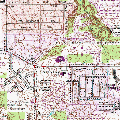 Topographic Map of Normandy High School, OH