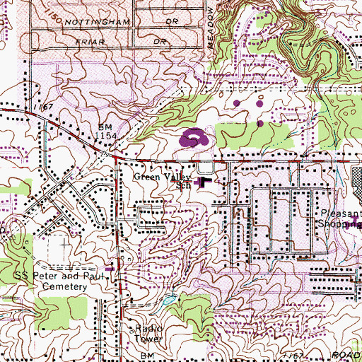 Topographic Map of Green Valley Park, OH