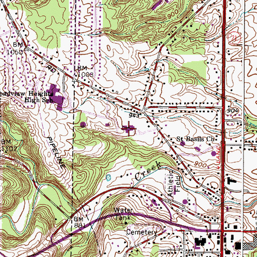 Topographic Map of Hilton Elementary School, OH