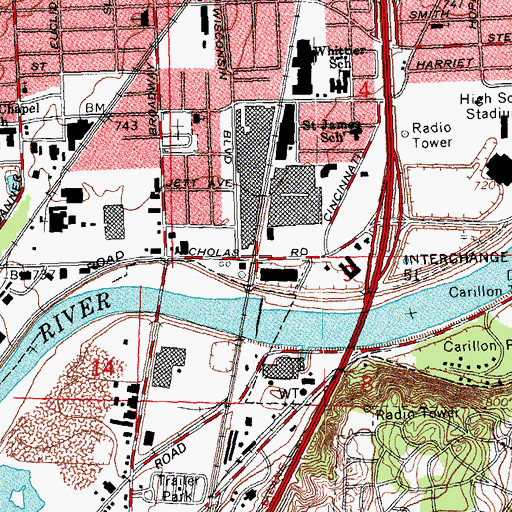 Topographic Map of Patterson, OH
