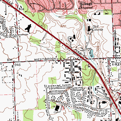 Topographic Map of Pinchtown (historical), OH