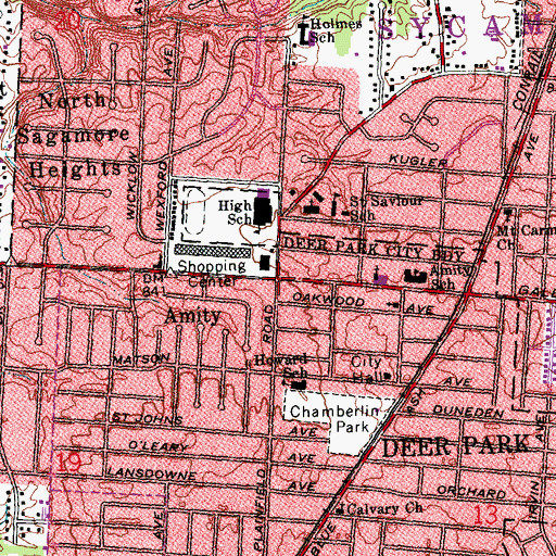 Topographic Map of Beechwood, OH