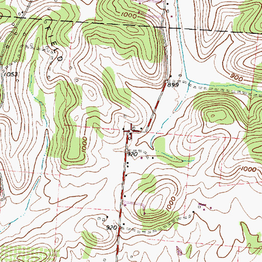 Topographic Map of Ben, OH