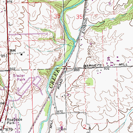 Topographic Map of Barnet Station (historical), OH