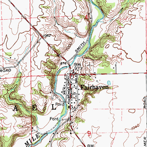 Topographic Map of Fairhaven United Presbyterian Church, OH