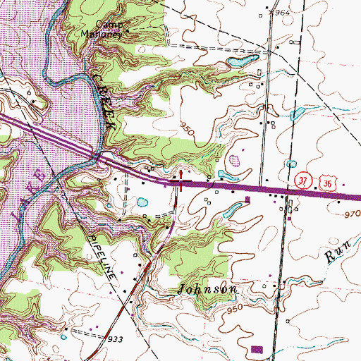 Topographic Map of Alum Creek, OH