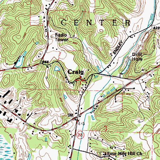 Topographic Map of Craig, OH