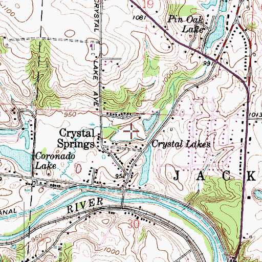 Topographic Map of Crystal Lake Park, OH