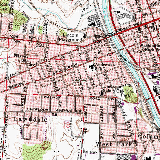 Topographic Map of First Wesleyan Methodist Church, OH