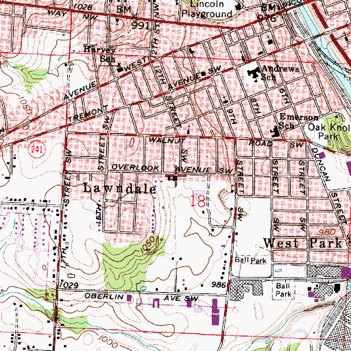Topographic Map of Massillon Baptist Temple, OH