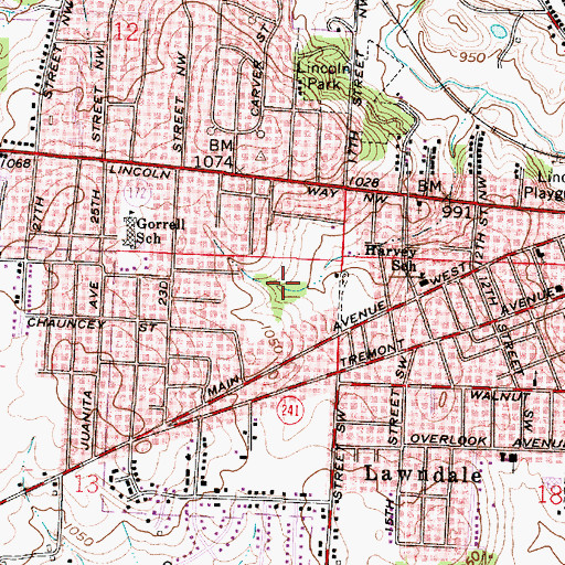 Topographic Map of Wampler Park, OH