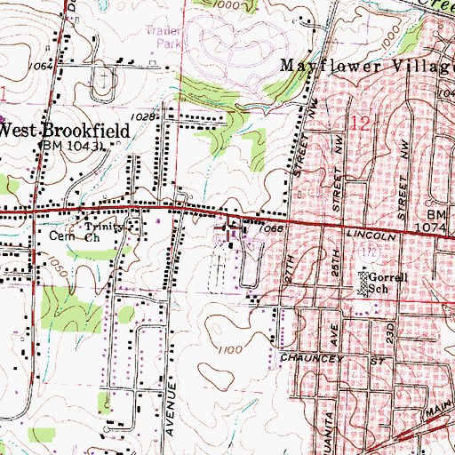 Topographic Map of Saint Barbaras Catholic Church, OH