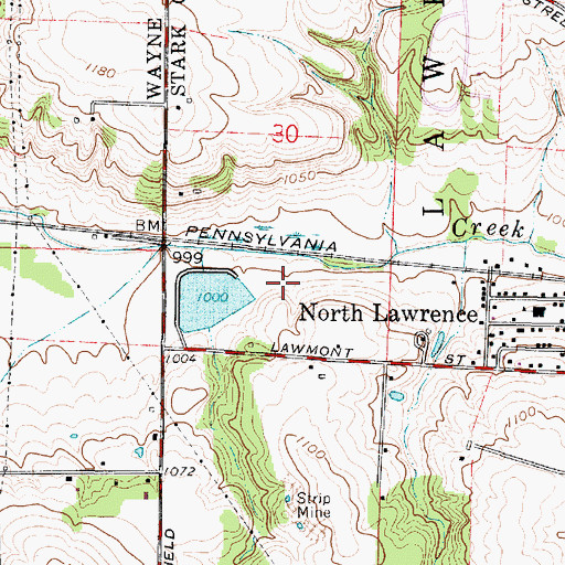 Topographic Map of North Lawrence Fish and Game Club, OH