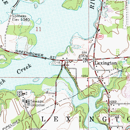 Topographic Map of Lexington Methodist Church, OH