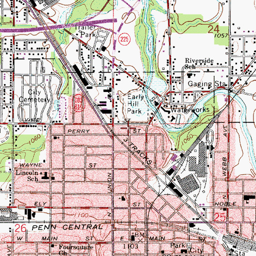 Topographic Map of Mabel Hartzel Museum, OH