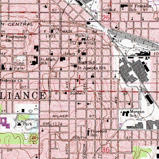Topographic Map of Saint Pauls Lutheran Church, OH