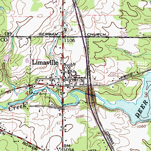 Topographic Map of Limaville Methodist Church, OH