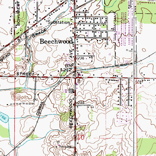 Topographic Map of Beech School (historical), OH