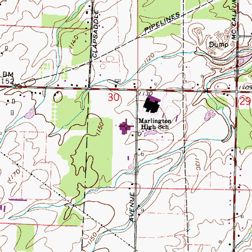 Topographic Map of Marlington Middle School, OH